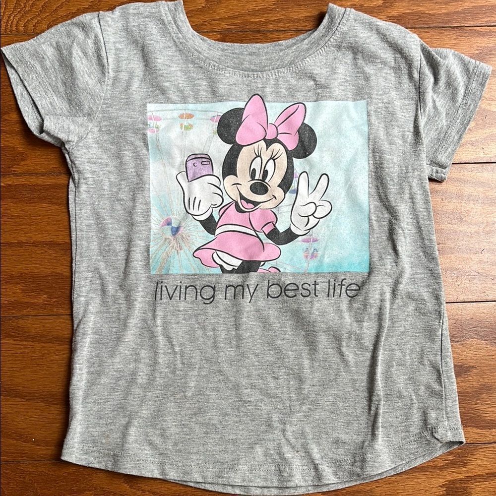 Disney Kids Gray Minnie Mouse T-Shirt